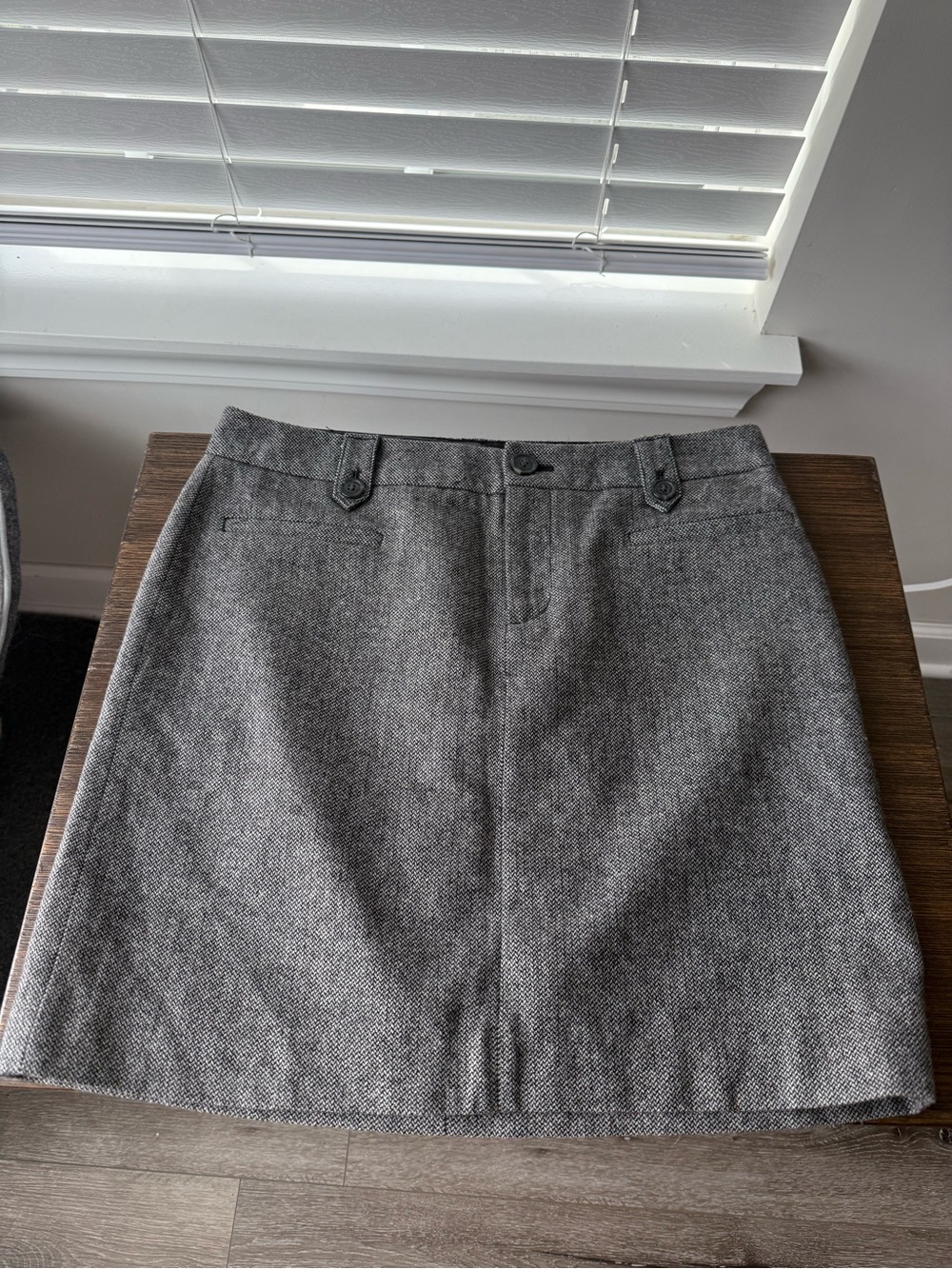 Tailored Gray Mini Skirt - Women's
